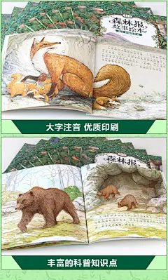 《森林报故事绘本（全套12册）岁注音版 儿童绘本故事书0-1-2-3-4-5-6-7-8-9动物大百科全书 幼儿早教启蒙认知科普绘本 宝宝睡前故事书籍》 【简介_书评_在线阅读】 - 当当 - 睿思图书专营店
