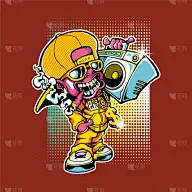 街道,收音机,嘻哈,盒式录音带,分离着色,白色,音乐,人,衬衫,步行