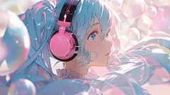 电脑高清壁纸｜初音未来·彩色泡泡