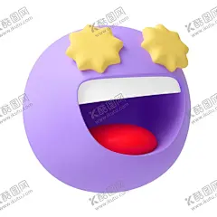 C4D立体开心卡通表情包 【酷图网】C4D,立体,开心,卡通,表情包,笑脸,大笑,星星眼,愉快