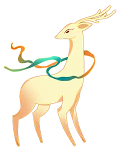 【米图网-52mitu.com】敦煌 国潮 飞天 九色仙鹿 丝带 古风 插画九色仙鹿