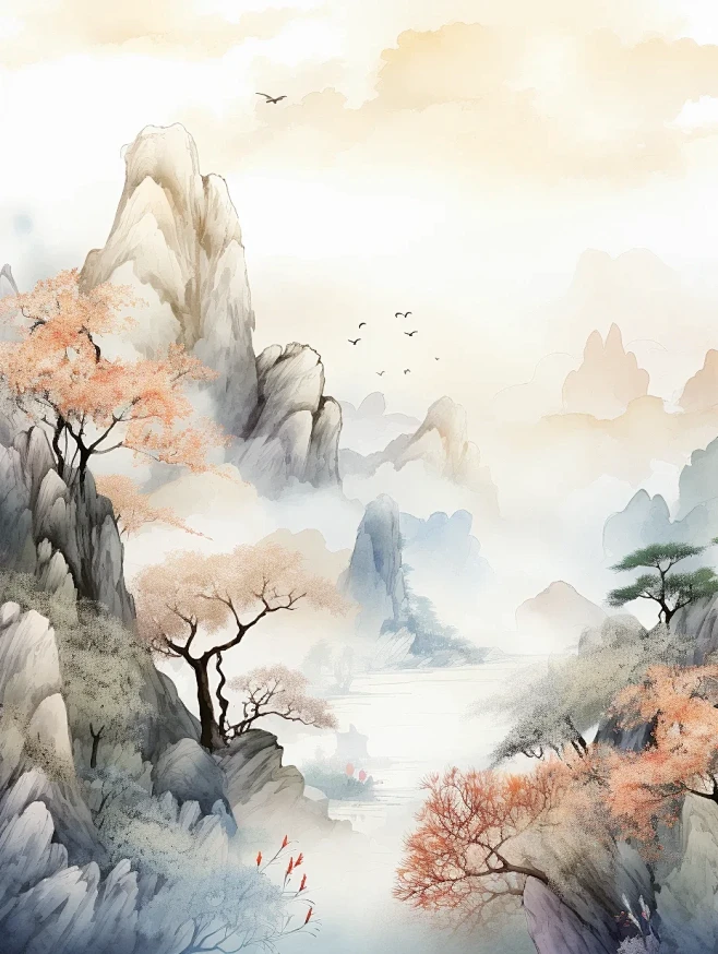 AI绘画｜水墨山水图（附关键词）