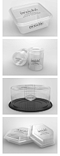 透明包装盒子清晰的白色蛋糕面包快餐塑料样机模型PSD分层素材-淘宝网