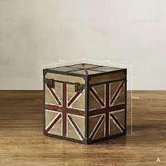 北欧设计/美式乡村/复古/工业/佛罗伊实木手绘国旗储物箱/边几-淘宝网