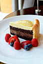 Vanilla and Chocolate Bavaroise Pear Cake?  Yes, please. (Four Seasons Hotel Hong Kong)