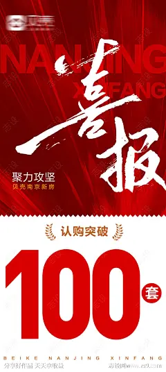 地产创意红色喜报战报海报-源文件-志设网-zs9.com