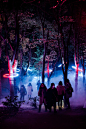 Sakuya Lumina, an enchanted night walk at Osaka Castle | Moment Factory : Drawing inspiration from the local culture of Osaka—its neon colours, humour and vibrance—this Lumina night walk invites visitors to see Osaka Castle Park in a totally new way. Illu