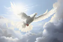 象征和平展翅飞翔的和平鸽插画