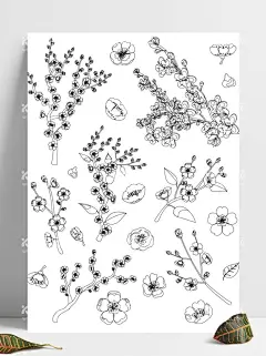 手绘卡通线描春天桃花花瓣飘落  - 源文件下载【酷图网】背景,插画,春季,春天,粉色,广告背景,花,花瓣,花朵,简约,卡通,卡通手绘,可爱,桃花,樱花,