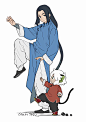 Anime 2780x3928 manga anime boys anime portrait display simple background tail minimalism standing standing on one leg The Legend of Luo Xiaohei Luo Xiaohei