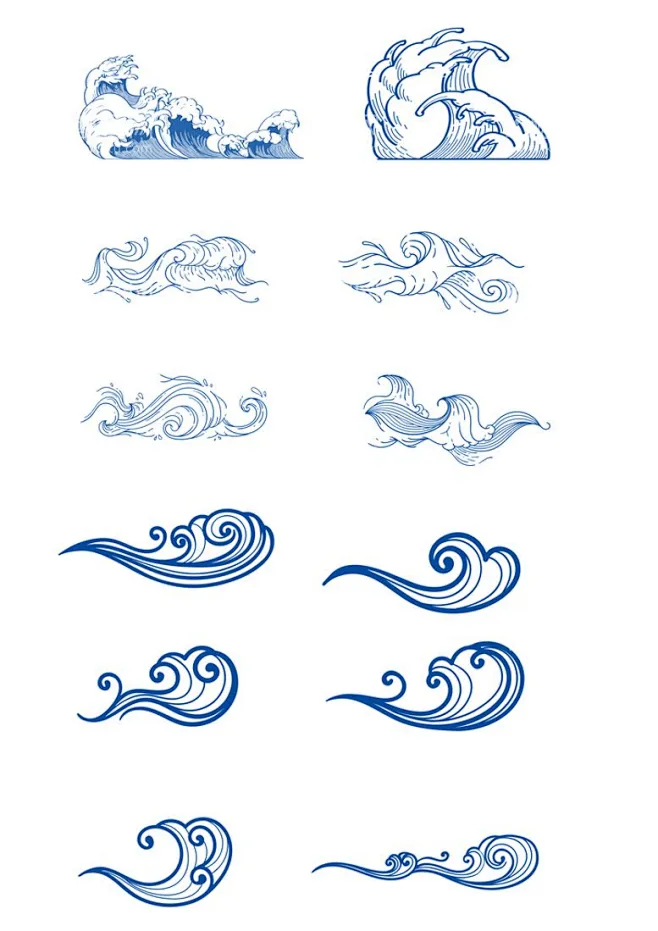 中式海浪纹 - 源文件下载【酷图网】中国风,古风,中式,海浪纹,水纹-花瓣网