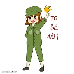 手绘国庆节女军人表情包第一名插画图片png免抠元素卡通手绘背景装饰免扣图片设计图案