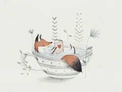 素雅的灰色调插画 | ins: pallo_illustrations ​ ​​​​
