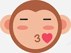 亲吻的猴子表情 表情 元素 免抠png 设计图片 免费下载 页面网页 平面电商 创意素材