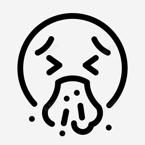 呕吐生病健康图标 平面电商 创意素材