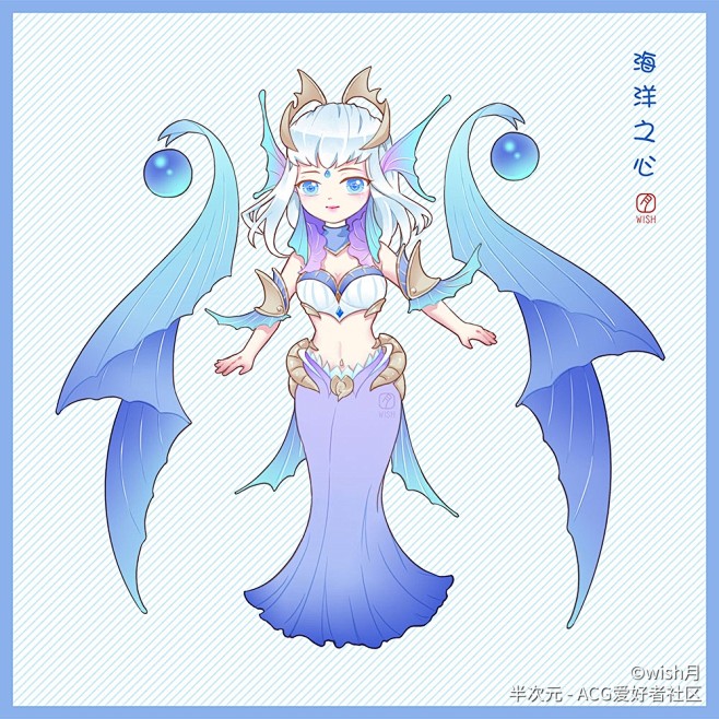 王者荣耀武则天海洋之心荣耀典藏q版立绘wish月