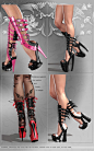 Boots :: Electra for V4 A4 G4 S4 Elite is high-quality 3D model of female boots for V4, A4, G4, S4, Elite.