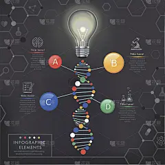 创意信息图表模板与灯泡