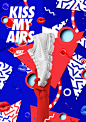 “KISS MY AIRS”主题海报设计作品 - 波普先生官网：www.mrpop.cn