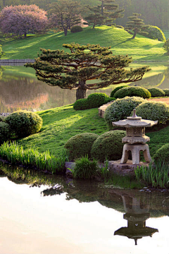 灵感邦丨ideabooom采集到L丨日式枯山水园林景观庭院花园设计丨景观汀步置石水景篱笆围栏设计