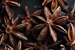 八角茴香种子。宏。