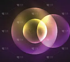 发光发亮的重叠的圆圈组成在黑暗的背景
