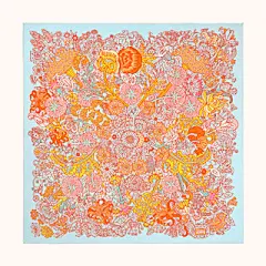 “花间捉迷藏”90厘米方巾 - flat