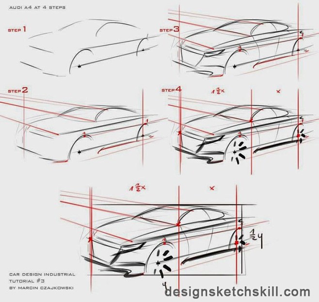 如何学会画帅气的汽车手绘图-手绘教程-中...