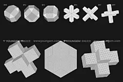 250抽象艺术潮流网格多边形3d三维立体几何图形海报设计矢量素材下载_颜格视觉