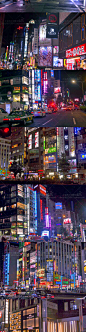 城市夜景照片素材 日本东京街景插画 影视动画游戏概念场景设计-淘宝网