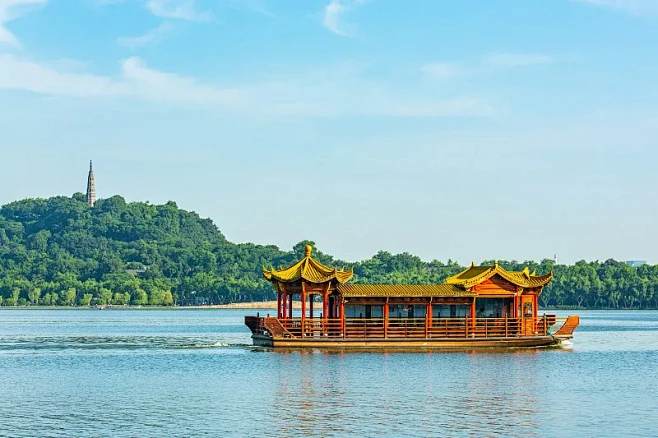 杭州西湖画舫 杭州西湖风光 西湖美景 船图片下载-花瓣网
