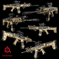 Multi-Cal rifle, Arthur Guillot : Pipeline:  Zbrush ->  3DSmax -> Substance painter -> Marmoset Toolbag