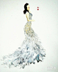 指甲油艺术时装画 用指甲油画出艳丽晚礼服 -  www.shouyihuo.com