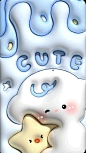 This may contain: an animated image of a snowman with the word cute on it
