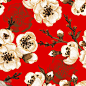 23款中式日式中国芙蓉花卉花朵纹风奢侈品高档复古理背景矢量图案素材 (3)