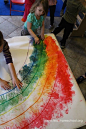 Let's Make a Rainbow Together by Teach Preschool - rainbow art - preschool collaborative art projects: 