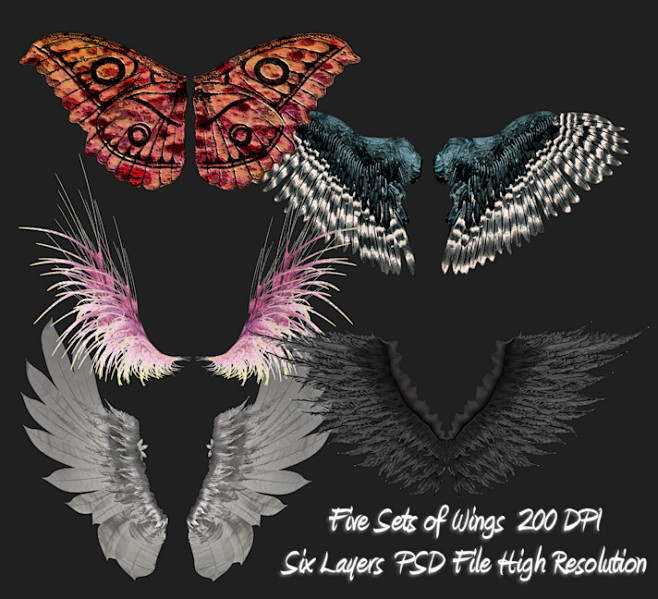 蝴蝶恶魔妖精老鹰翅膀美图秀秀png素材下载老鹰翅膀png素材翅膀png