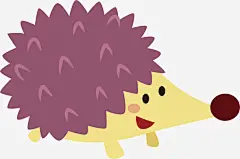 手绘可爱紫色刺猬免抠素材_新图网 https://ixintu.com 创意图 刺猬 可爱图 手绘图 简单