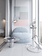 Petite, Precious & Pastel Home Interior - This petite apartment is awash with calming pastel colours, and is filled precious accents around every turn. The beautiful modern interior was visualised by Ruslan Kovalchuk & Mariya Chmut to include inte