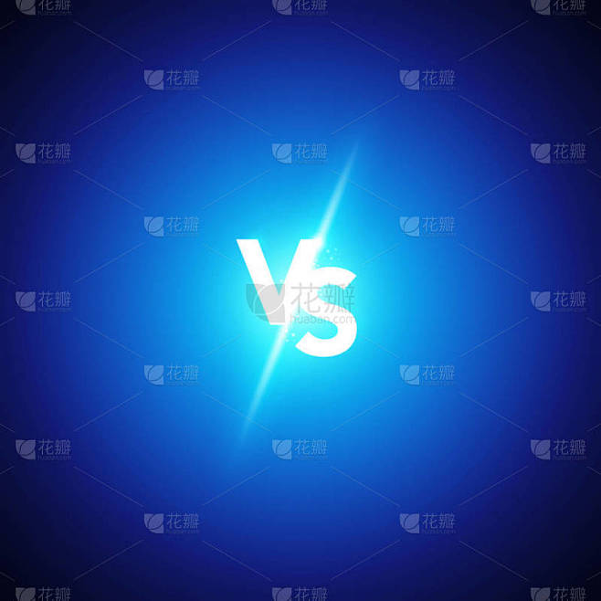 矢量插图霓虹灯与标志 vs 运动和战斗竞争的字母。战斗比赛, 游戏概念竞争 vs.