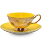 Satin Shelley Yellow Bone China Tea Cup & Saucer Set: 