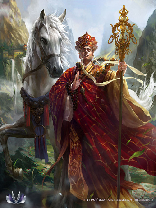 中国风唐僧白马袈裟布纹