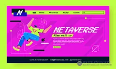 时尚潮流VR虚拟现实元宇宙网页通栏Banner插画海报模板AI矢量素材-淘宝网