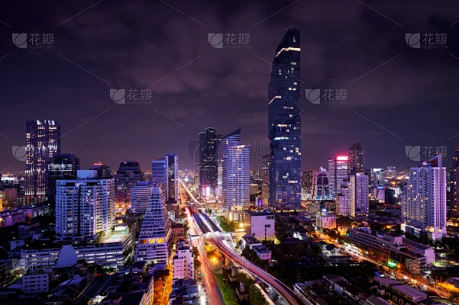 夜晚,照明设备,城市天际线,城市,都市风景,都市风光,高架火车,云景素材-花瓣网