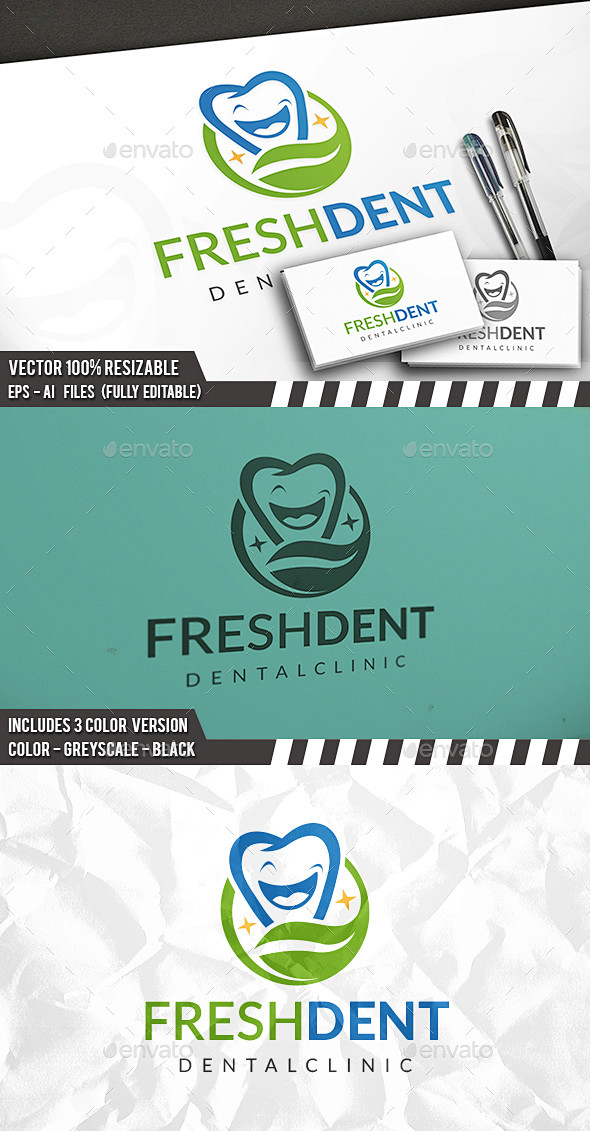 新鲜齿标志——自然标志模板Fresh T...