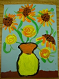 Just Plain FUN Art and Crafts / Van Gogh's Sunflowers: 1st grade paintings