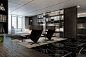 Three Luxurious Apartments With Dark Modern Interiors : Slate, ebony, leather – luxurious materials like these are the backbone of a sophisticated dark interior. They bring to mind the sound of clinking of cocktail