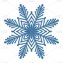 手绘蓝色雪花图标孤立在白色背景。冬季设计元素雪花霜晶体矢量插图