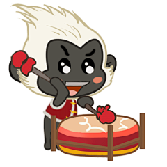 白头夜猴表情包——打鼓