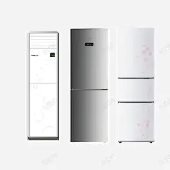 灰色空调冰箱装饰高清素材 三开门 五一促销 冰箱 卖场 商场 家用电器 家电 海报 立式空调 元素 免抠png 设计图片 免费下载 页面网页 平面电商 创意素材